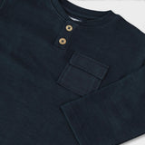 Mayoral Baby Boy Thermal Henley w/ Pocket ~ Navy
