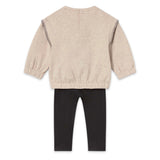 Mayoral Baby Girl Croissant Sweatshirt & Leggings Set ~ Cookie/Black
