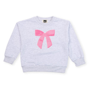 Petite Hailey Lulu Bow Sweatshirt & Sweatpants Set ~ Light Grey