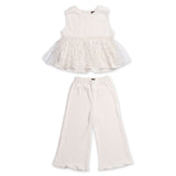 Petite Hailey Elise Pleated Top & Pants Set ~ Ivory