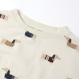 Rylee + Cru Baby Relaxed Sweatshirt & Sweatpants Set ~ Dachshund/Natural