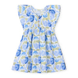 Mayoral Girls Abstract Floral Printed Dress ~ Indigo