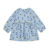 Bobo Choses Baby Game Pawns Print Denim Dress ~ Light Blue