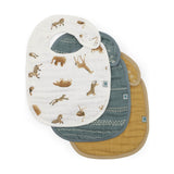 Little Unicorn Organic Cotton Muslin Classic Bib 3 Pack ~ Animal Crackers