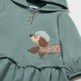 Mayoral Baby Girl Parisian Poodle Hooded Dress ~ Lagoon