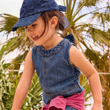 Mayoral Girls Denim Top & Wide Leg Jeans Set 7-12 ~ Dark Wash