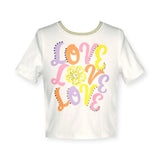 Hannah Banana s/s Top w/ Love Graphic 7-12 ~ White