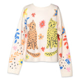 Baby Sara Twin Cat Sweater 7-12 ~ Ivory Multi