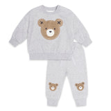 Huxbaby Furry Huxbear Sweatshirt & Sweatpants Set ~ Grey Marle