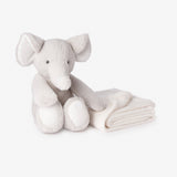 Elegant Baby Bedtime Huggie Blanket w/ Plush Toy ~ Grey Elephant