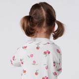 Petit Bateau Front Snap Berry Print Footie w/ Collar ~ White Multi