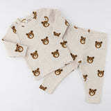 Oh Baby! Teddy Bear Faces Print 2pc Set ~ Malt