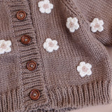 The Blueberry Hill Knit Flowers Cardigan ~ Tan