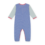 Petit Bateau Front Snap Multi Stripes Footie ~ Blue Multi