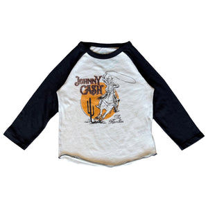 Rowdy Sprout Johnny Cash Rambler l/s Raglan Tee ~ Vintage White/Black