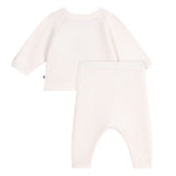 Petit Bateau Knit Heart Sweater & Pants Set ~ White