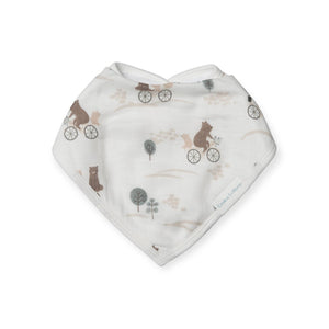 Loulou Lollipop Muslin Bandana Bib Set ~ Bears on Bikes