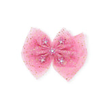 Bari Lynn Star Print Tulle w/ Crystal Star Charms Hair Clip