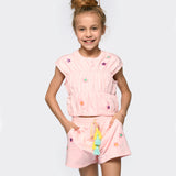 Hannah Banana Ruched Top & Shorts w/ Star Patches Set ~ Light Pink