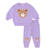 Huxbaby Furry Huxbear Sweatshirt & Sweatpants Set ~ Violet