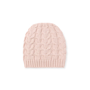 Elegant Baby Horseshoe Cable Knit Hat ~ Blush