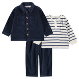 Molo Baby Honors Jacket, Emore Henley & Solomi Pants Set ~ Total Eclipse/Infinity Noise