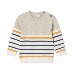 Mayoral Baby Boy Knit Sweater w/ Stripes ~ Oat