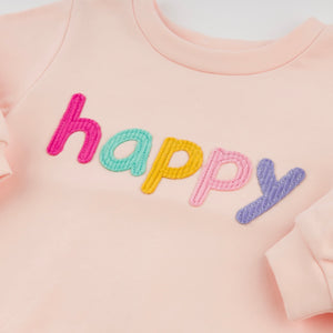 Oh Baby! Happy Brights Boxy Sweatshirt ~ Barely Pink