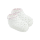 Jefferies Socks Pointelle Bubble Bootie ~ White/Pink