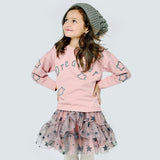 Baby Sara Dreamer Sweater & Stars Tulle Tutu Skirt Set 7-12 ~ Pink/Grey