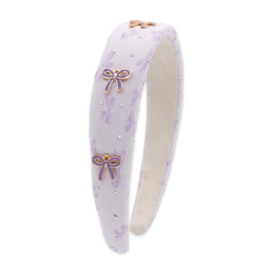 Bari Lynn Padded Crystal Bow Headband w/ Bow Charms