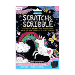 Ooly Mini Scratch & Scribble Art Kit ~ Funtastic Friends