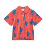 Wynken Printed Linen Shirt ~ Birds/Red