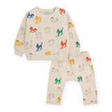 Bobo Choses Baby Wonder Horse Printed Sweatshirt & Harem Pants Set ~ Off-White