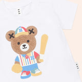 Huxbaby Baseball Hux T-Shirt & Shorts Set ~ White/Grey Marle