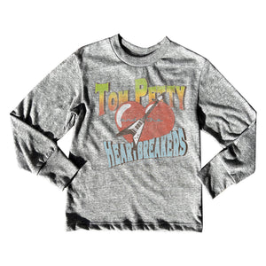 Rowdy Sprout Tom Petty & the Heartbreakers Vintage Logo l/s Tee ~ Tri-Grey