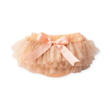 Mila & Rose Glitter Ruffle Tutu Bloomer ~ Peach & Gold
