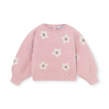 Mayoral Baby Girl Fuzzy Jacquard Knit Sweater ~ Rose