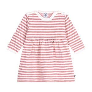 Petit Bateau Baby Soft l/s Striped Dress ~ Pink/Cream