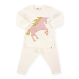 oh Baby! Prancing Unicorn 2pc Set ~ Cream