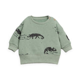 Play Up Baby Printed Fleece Sweatshirt & Sweatpants Set ~ Iguanas/Sage