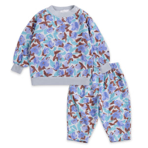 Bobo Choses Baby Watercolor Print Sweatshirt & Sweatpants Set ~ Lavender