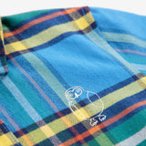 Bobo Choses Baby Plaid Woven Shirt & BC Quilted Sweatpants Set ~ Blue/Khaki