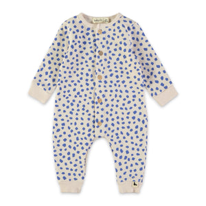 Babyclic Animal Print Romper ~ Ecru/Blue