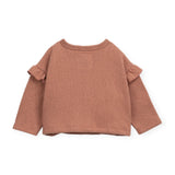 Play Up Baby Frill Knit Cardigan ~ Terracotta