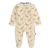 Magnetic Me Organic Cotton Magnetic Footie ~ Jolie Giraffe Cream
