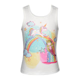 Baby Sara Unicorn & Mermaid Print Tank Top ~ White