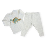 Oh Baby! Terry Dinosaur 2pc Set ~ Heather Gray