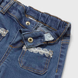 Mayoral Baby Girl Jeans w/ Embroidered Pockets ~ Dark Wash