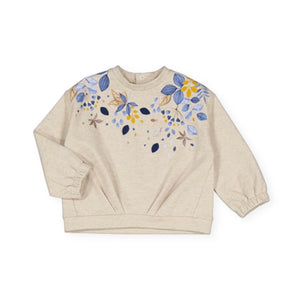 Mayoral Baby Girl Sweatshirt & Flared Jeggings Set ~ Natural/Dark Wash